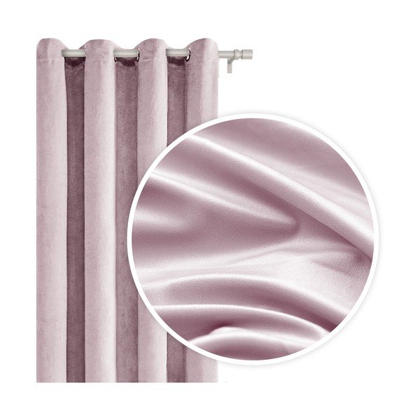 Прахово розово кадифено перде, 140 x 250 cm - Slowdeco-image-1