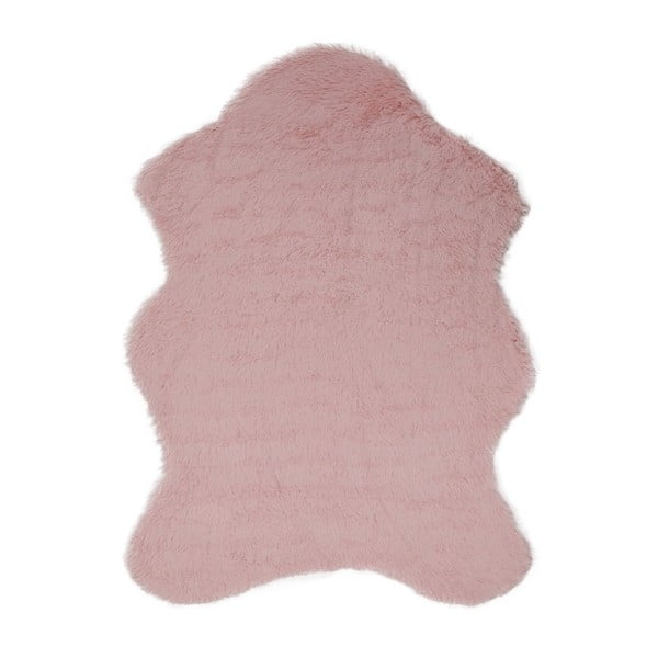 Розов килим от изкуствена кожа Tavsantuyu Powder, 80 x 105 cm - Unknown