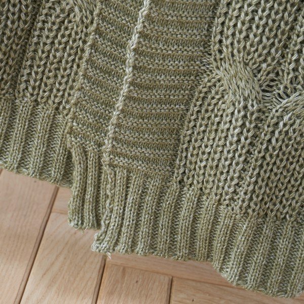 Зелено плетено одеяло 130x170 cm Chunky Marl Knit – Catherine Lansfield-image-2