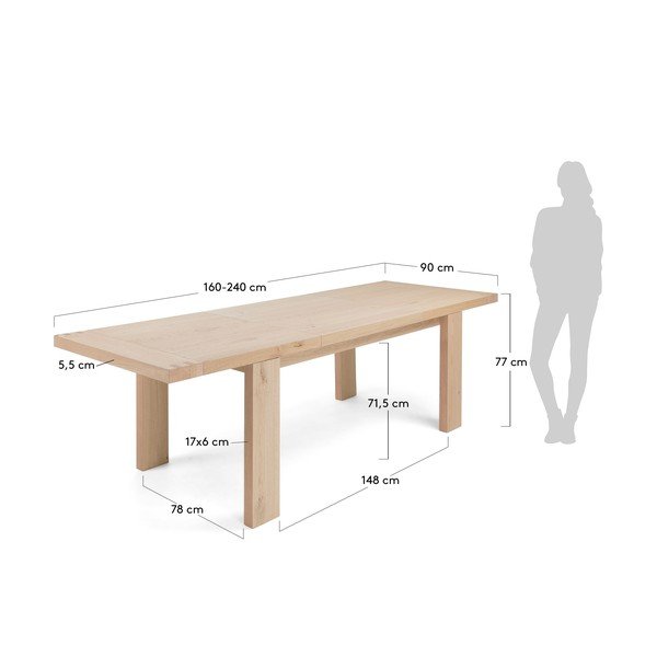 Rozkládací jídelní stůl La Forma Dobry, délka 160-240 cm-image-1