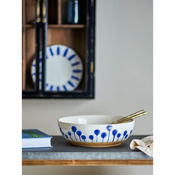 Бяла/синя керамична купа ø 28 cm Linora – Bloomingville-image-1