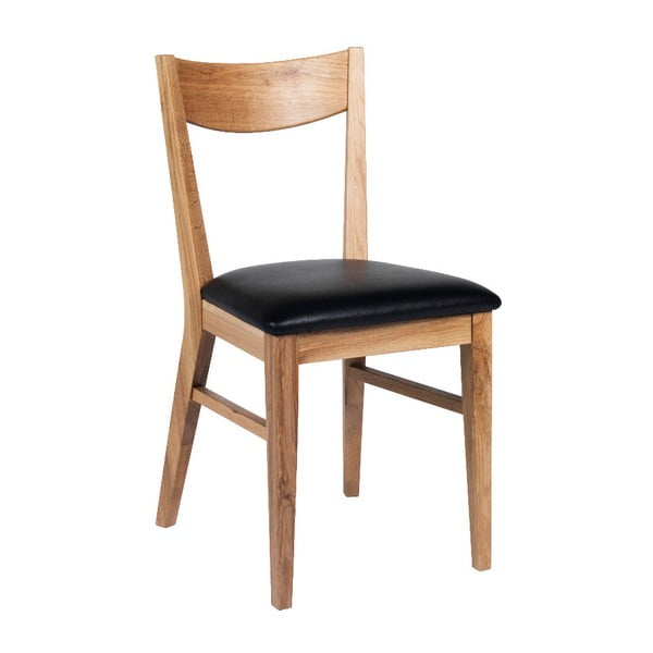 Стол за хранене от кафяв дъб с черна седалка Dylan - Rowico