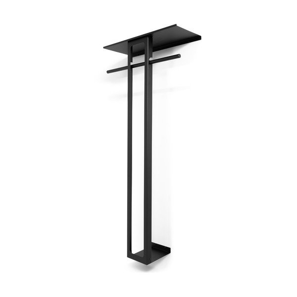 Черна стоманена стенна закачалка с рафт 70 cm Luno Large – Spinder Design