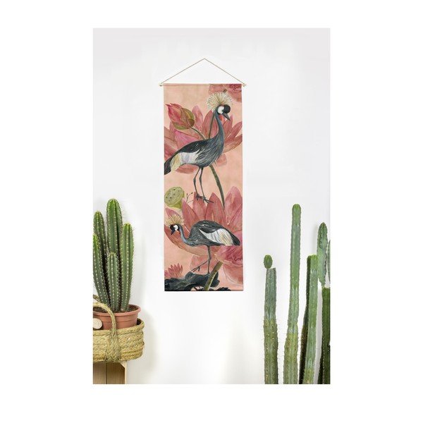 Гоблен 40x155 cm Flores y Gruas – Madre Selva-image-1