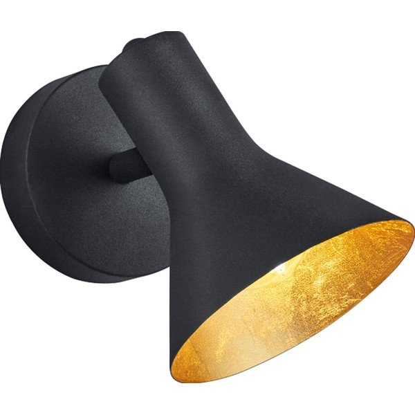 Черна метална стенна лампа ø 11 cm Nina – Reality