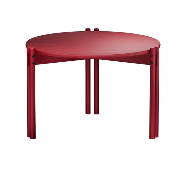 Червена кръгла масичка за кафе от масивен бор ø 60 cm Sticks – Karup Design