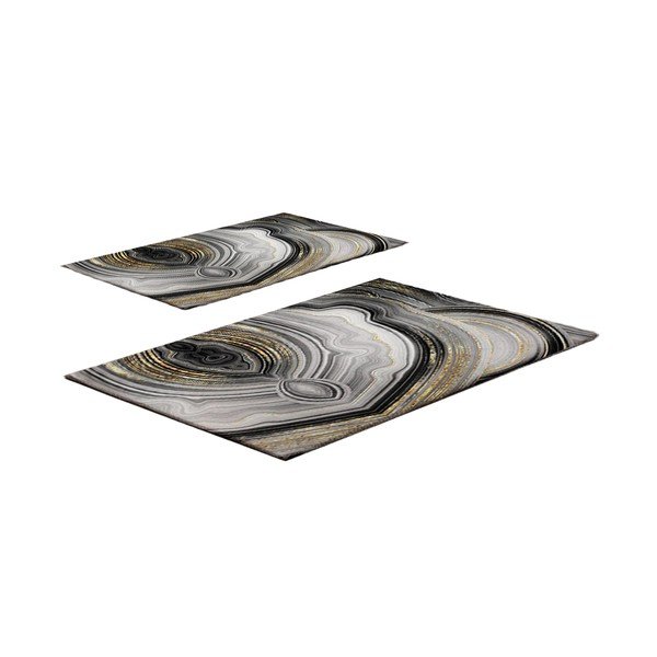 Сиви/ в златист цвят килими за баня в комплект 2 бр. 60x100 cm CT – Foutastic