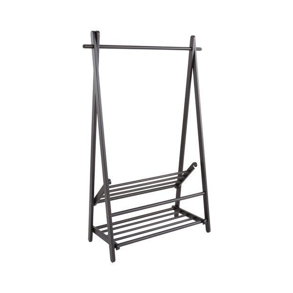 Черна стойка за дрехи от масивен бор 100x150x41 cm Cole – Jotex