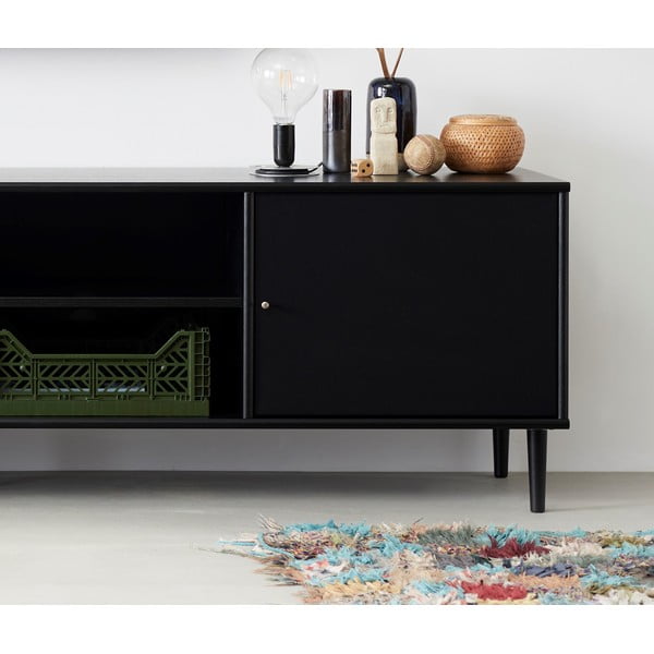 Черен ТВ скрин с метални крака Mistral 233 - Hammel Furniture-image-1