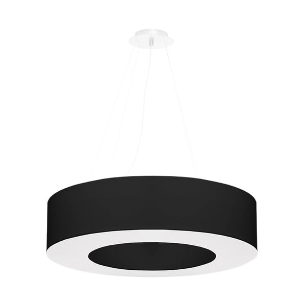 Черно висящо осветително тяло с текстилен абажур ø 70 cm Galata – Nice Lamps