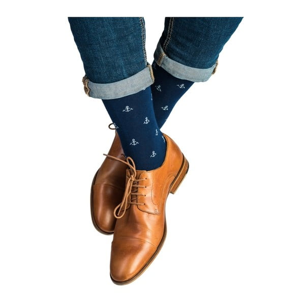 Unisex ponožky Funky Steps Anchor Blue, velikost 39/45