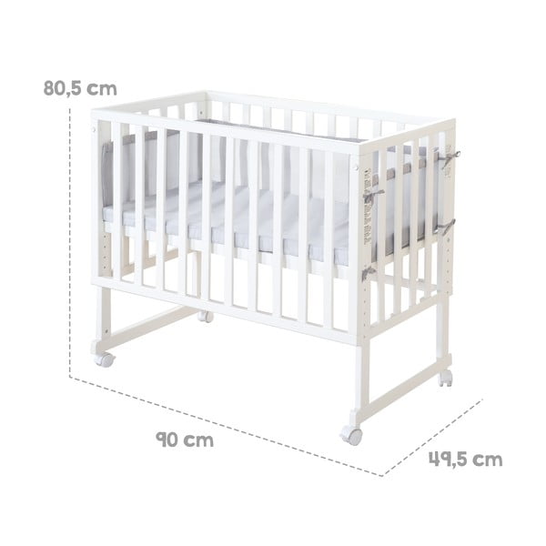 Бяло детско креватче 90x45 cm - Roba-image-3