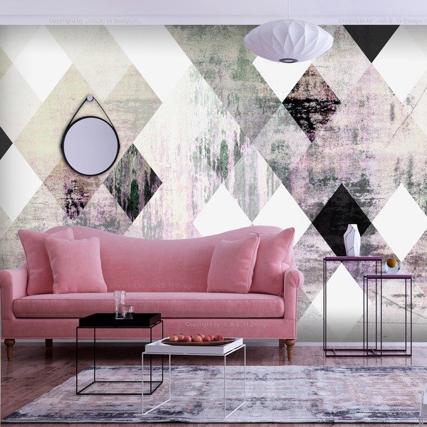 Широкоформатен тапет , 200 x 140 cm Rhombic Chessboard - Artgeist-image-1