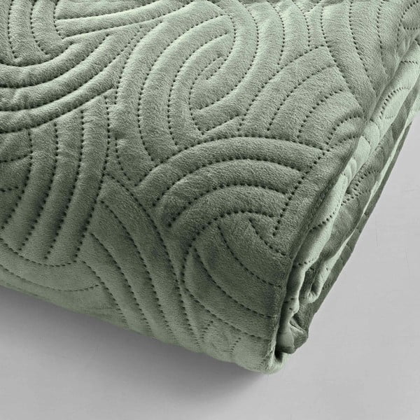 Зелено комплект шалте и калъфка за възглавница 240x260 cm Solange – douceur d'intérieur-image-2