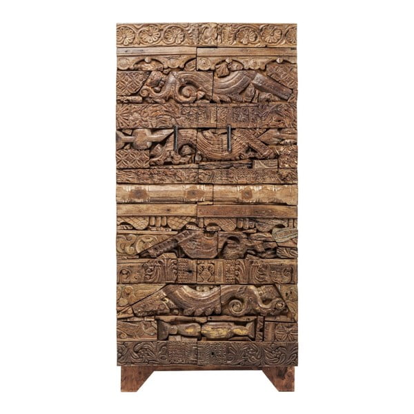 Hnědá dřevěná skříň Kare Design Shanti Surprise Puzzle, 85 x 180 cm