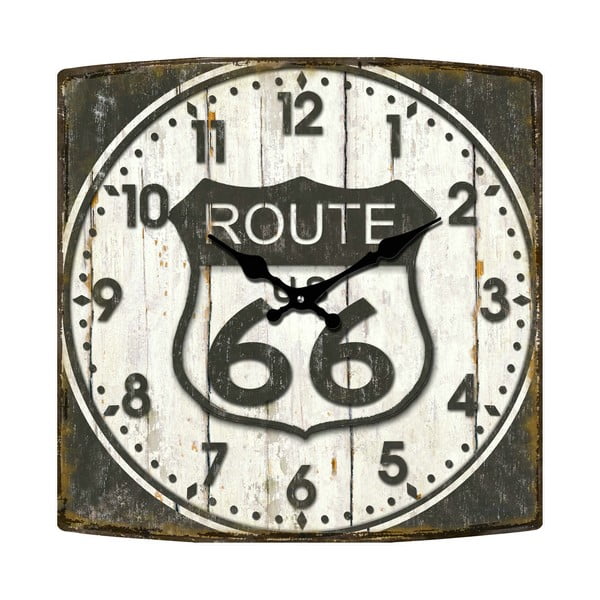 Стъклен часовник Route 66, 34x34 cm - Postershop