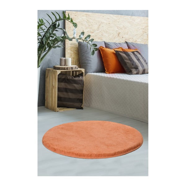 Оранжев килим Милано, ⌀ 90 cm - Unknown