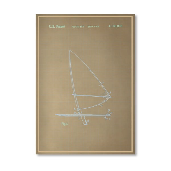 Plakát Wind Surfboard II, 30x42 cm