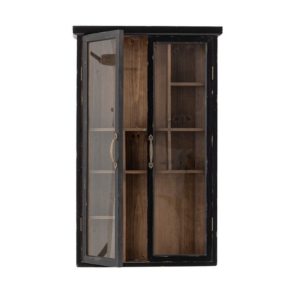 Черна висяща витрина от масивна ела 50x80x14 cm Hazem – Bloomingville-image-4