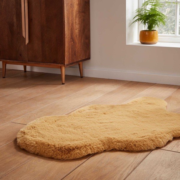 Синтетична кожа в цвят горчица 60x90 cm Super Teddy – Think Rugs-image-2