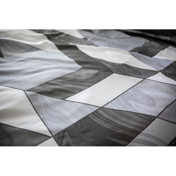 Сиво памучно спално бельо от сатен Kevin, 140 x 200 cm Ema - Cotton House-image-2