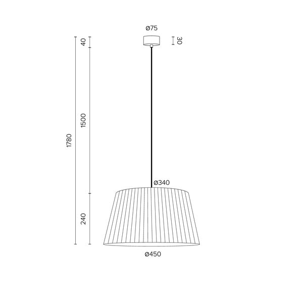 Черно висящо осветително тяло , ⌀ 45 cm Kami - Sotto Luce-image-3