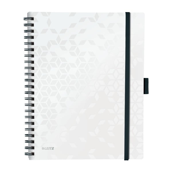 Бяла мобилна тетрадка с подредба , 80 страници WOW - Leitz