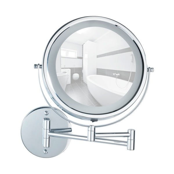 Козметично огледало със светлина/увеличително (5x) ø 17,5 cm Power-Loc Lumi – Wenko-image-3