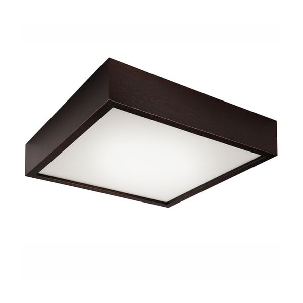 Тъмнокафява лампа за таван със стъклен абажур 37,5x37,5 cm Quadro - LAMKUR