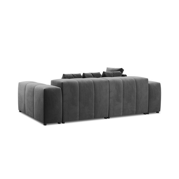 Ъглов диван от сиво кадифе (променлива) Rome Velvet - Cosmopolitan Design-image-4