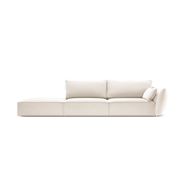 Бежов кадифен диван десен ъгъл 264 cm Vanda – Mazzini Sofas