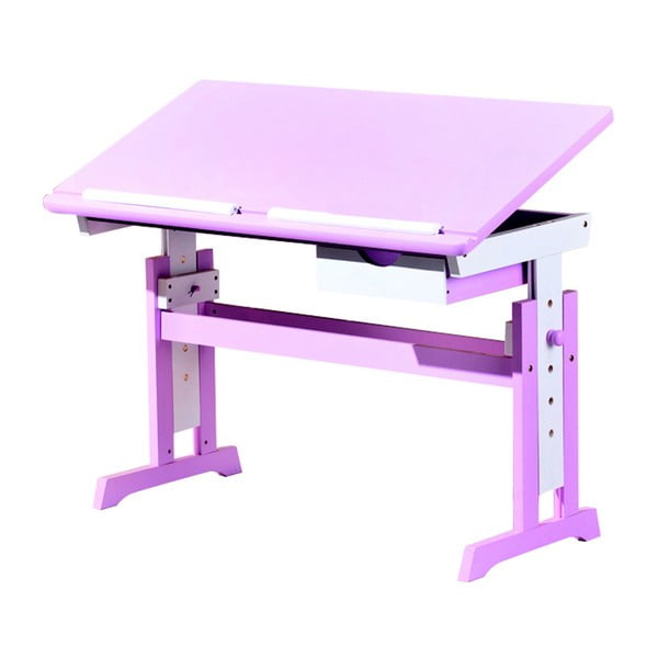 Růžový nastavitelný psací stůl 13Casa Paint