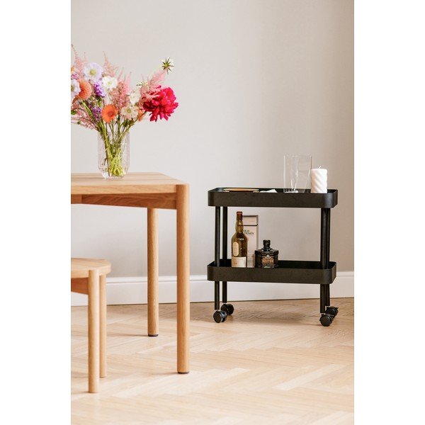 Черен метален подвижен стелаж 60x62x30 cm Nolle – noo.ma-image-1