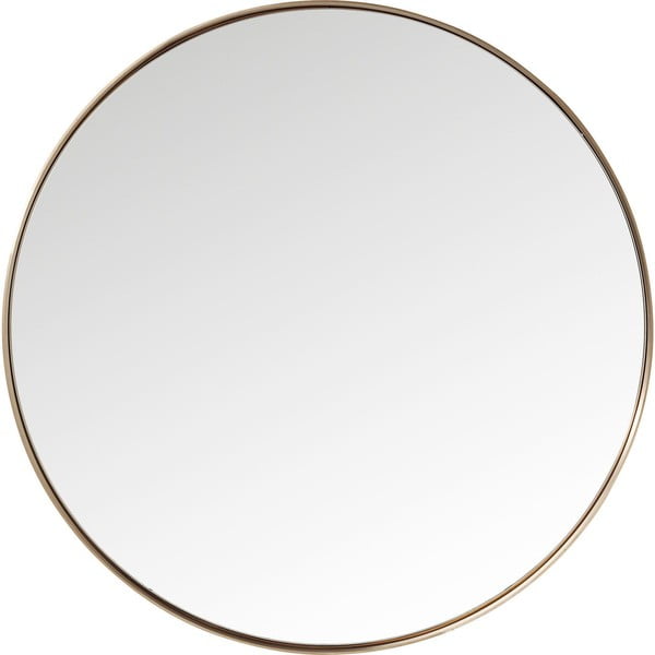 Кръгло огледало с рамка в меден цвят Round Curve, ⌀ 100 cm - Kare Design