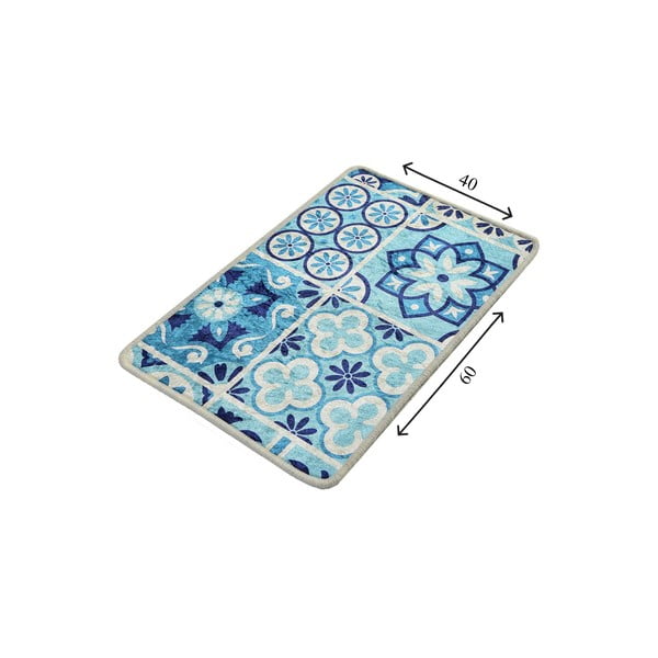 Синя постелка за баня 60x40 cm Seramik - Foutastic-image-2