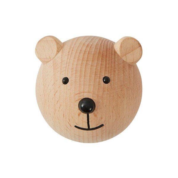 Стенна кука от масивен бук в естествен цвят Bear – OYOY Mini