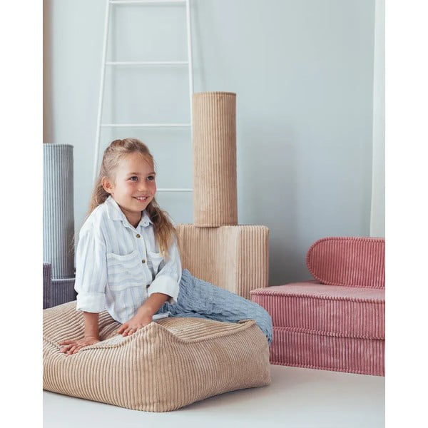 Светлокафява детска възглавница за диван от рипсено кадифе Roll – Wigiwama-image-4