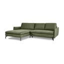 Зелен разтегателен диван кадифе ъглов диван , ляв ъгъл Fira - Bonami Selection