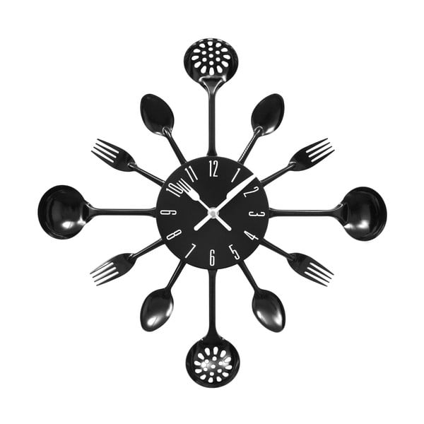 Nástěnné hodiny Black Cutlery, 43 cm