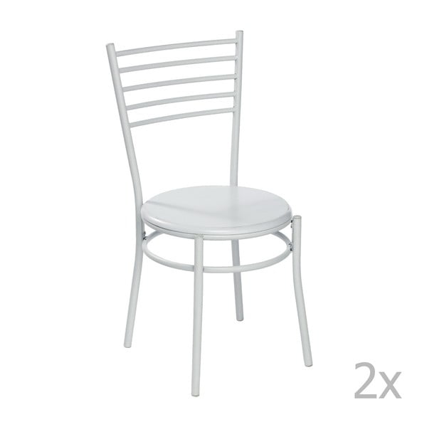 Sada 2 bílých jídelních židlí 13Casa Chich