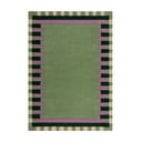 Зелено-лилав ръчно изработен вълнен килим 160x230 cm Kai Wool Border – Flair Rugs