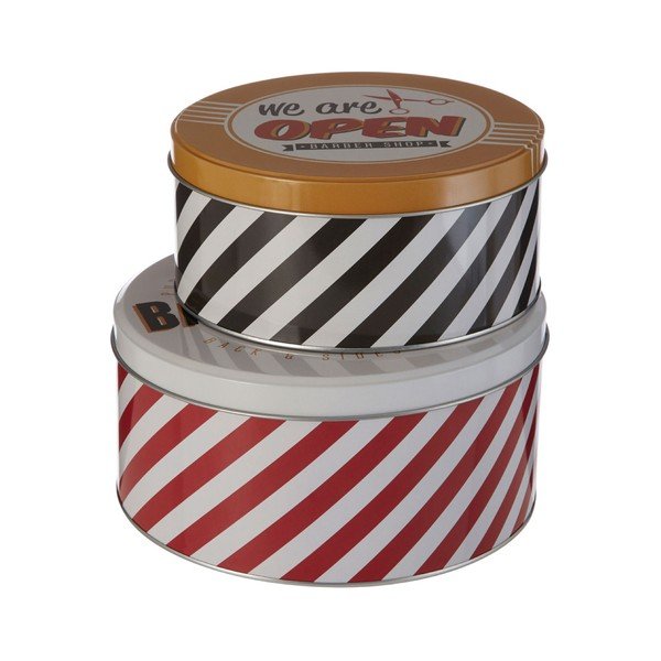 Комплект от 2 калаени кутии за съхранение Barber Shop - Premier Housewares-image-4
