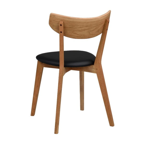 Стол за хранене от кафяв дъб с черна седалка Ami - Rowico-image-4