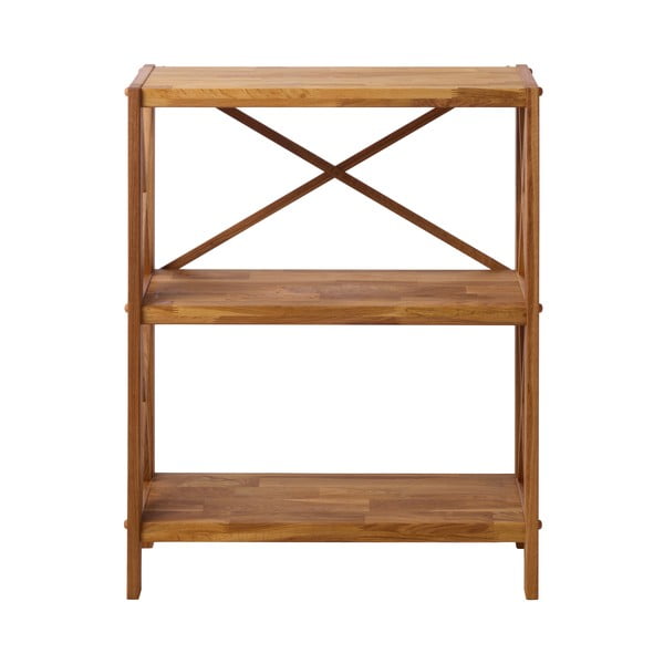 Стелаж от масивен дъб в естествен цвят 70x87 cm X-Shelf – Unique Furniture