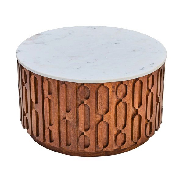 Кръгла масичка за кафе с мраморна плоча в естествен цвят ø 70 cm Torcino – Premier Housewares