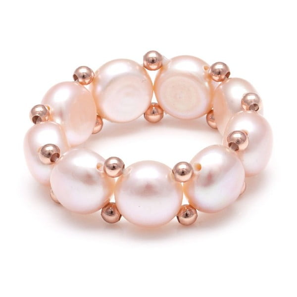 Prsten z říčních perel GemSeller Carnica, růžové perly