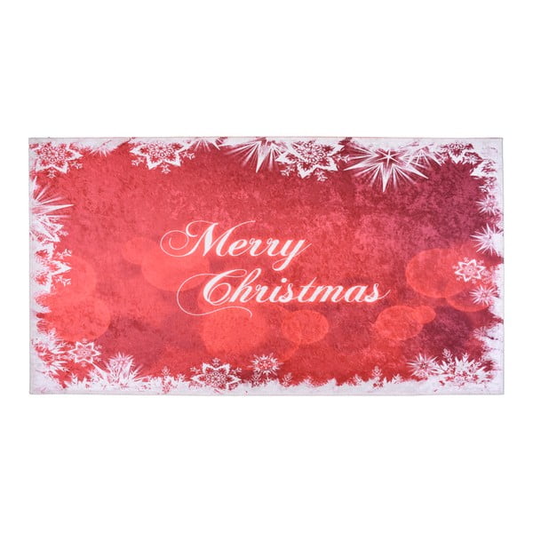 Бяло и червено килимче "Весела Коледа", 50 x 80 cm - Vitaus
