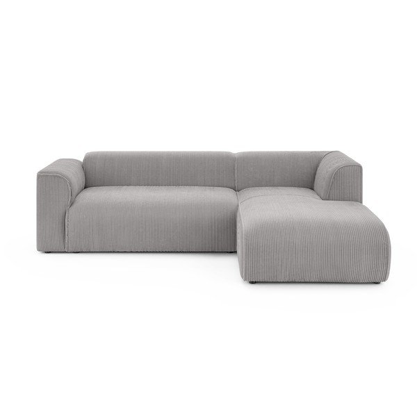 Светлосив ъглов диван от рипсено кадифе (десен ъгъл) Merid  – Ropez