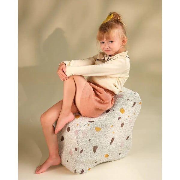 Бял детски пуф от букле и шенил Terrazzo Cloud – Wigiwama-image-4