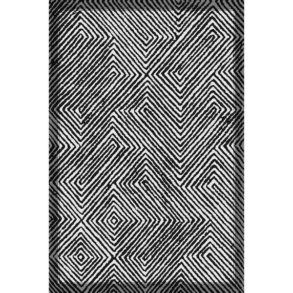 Черно-бял пътека подходяща за пране 80x300 cm Rimio – Vitaus